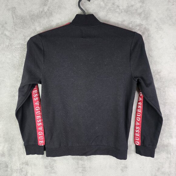 Mens Black & Red Guess Track Jacket Full Zip Long Sleeve Mock Neck Size M - Picture 8 of 11